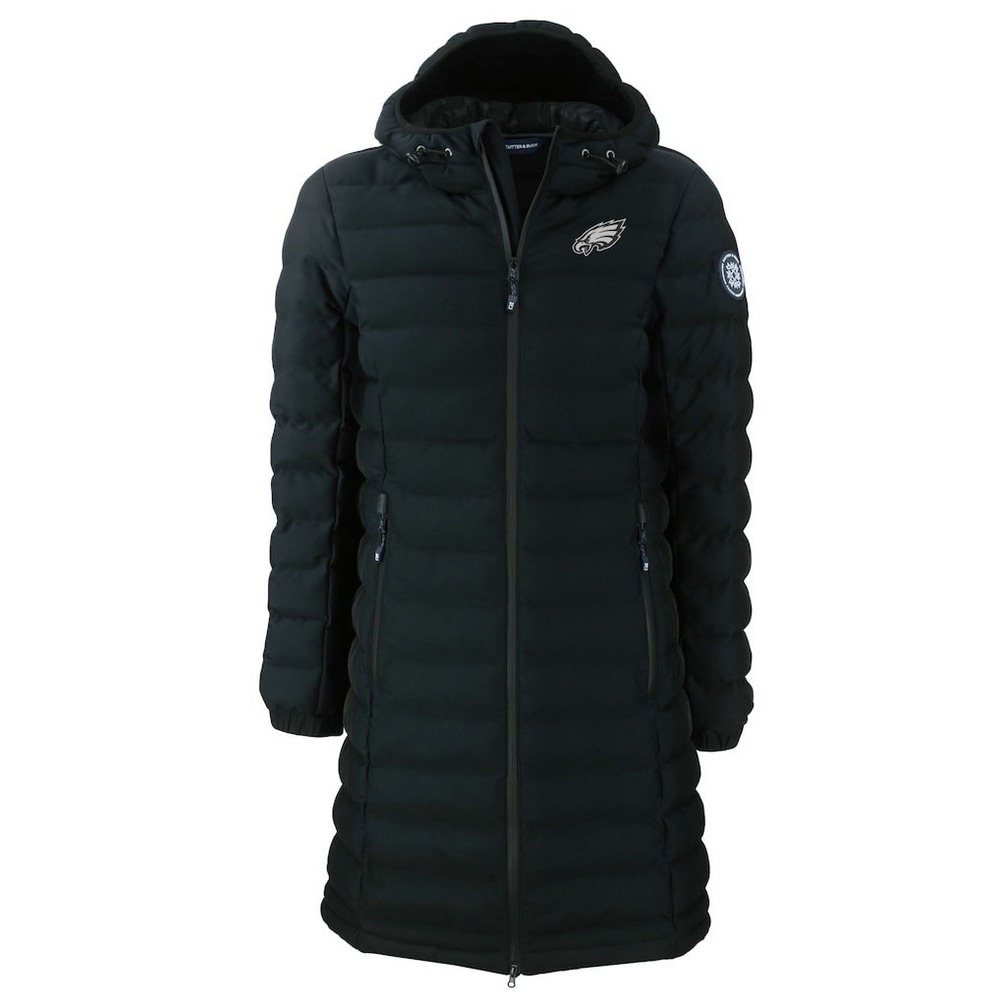 Philadelphia Eagles Cutter & Buck Women's XL  Full Zip Hooded Long Puffer Jacket